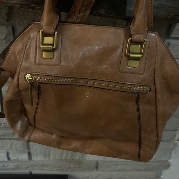 Elliott Lucca calf skin light tan cross over bag. Faro city satchel bag. - Picture 6 of 8